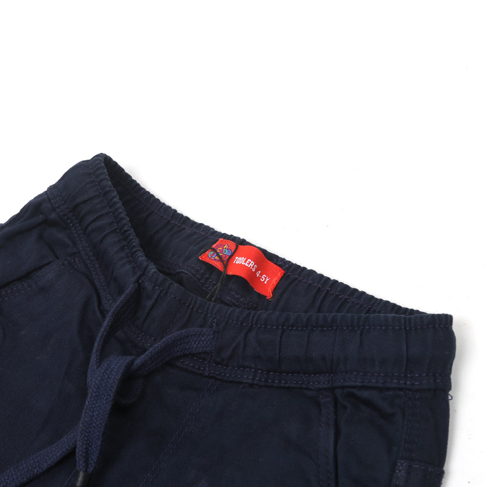 Boys Pants Cotton R/Elastic - Navy