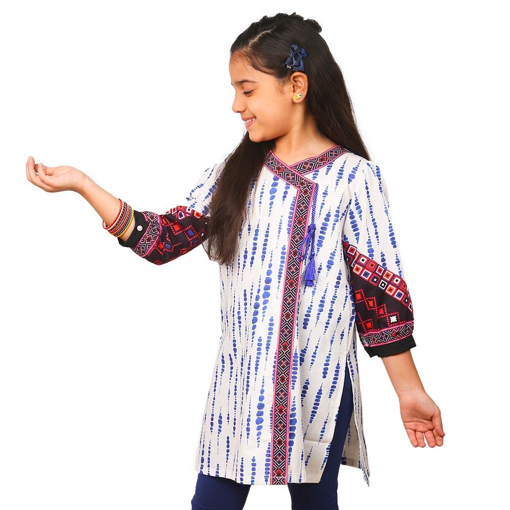 Girls Digital Printed Kurti Fresh Girl - Blue