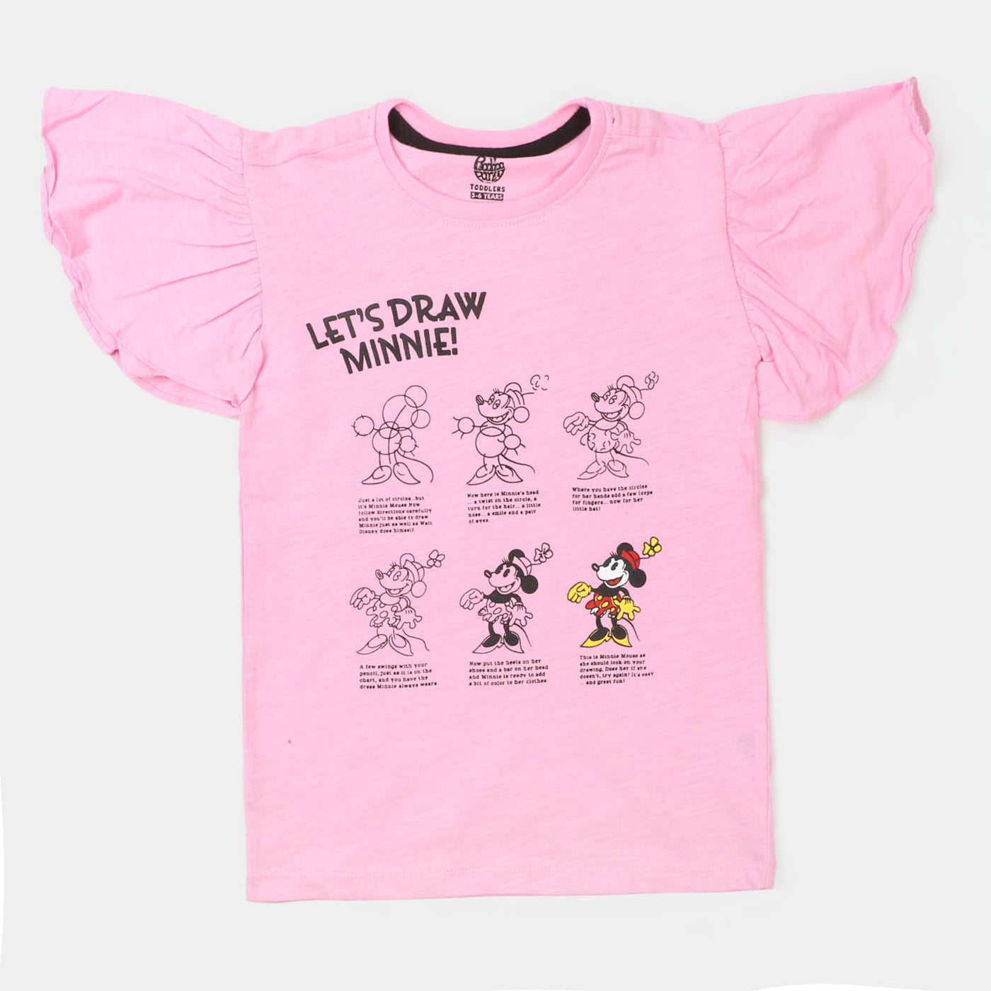 Girls Cotton Jersey T-Shirt Let's Draw - Light pink