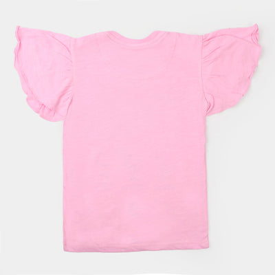 Girls Cotton Jersey T-Shirt Let's Draw - Light pink