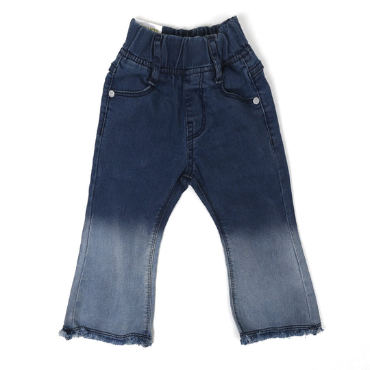 Girls Pant Denim Dip dye - Mid Blue