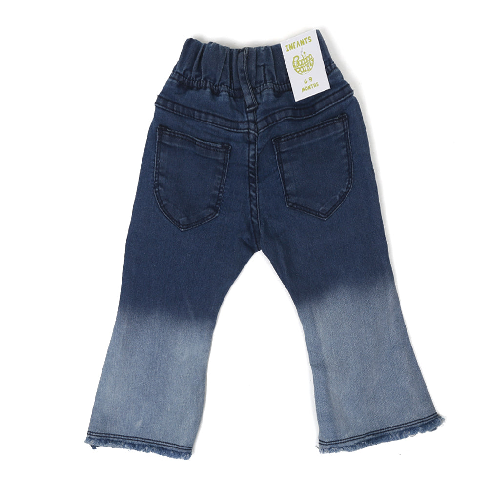 Girls Pant Denim Dip dye - Mid Blue