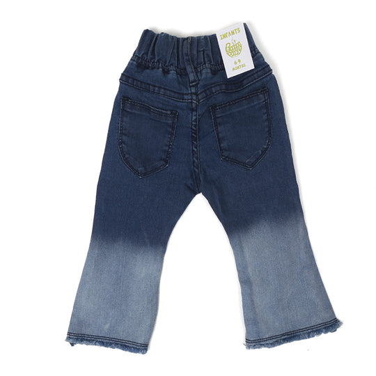Girls Pant Denim Dip dye - Mid Blue