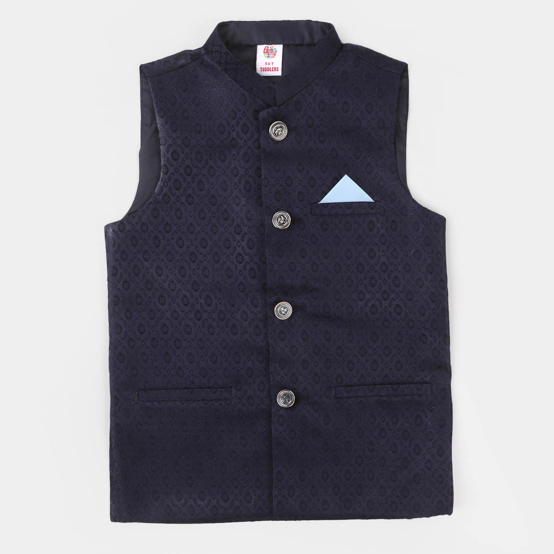 Boys Viscose Waist Coat - Navy Blue