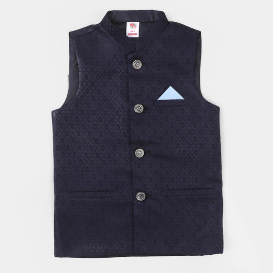 Boys Viscose Waist Coat - Navy Blue
