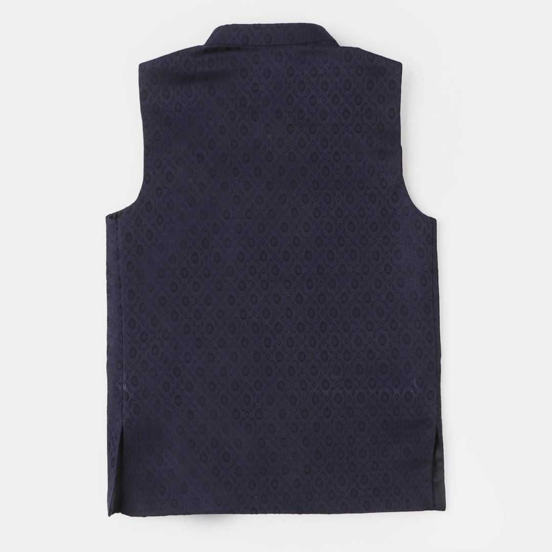 Boys Viscose Waist Coat - Navy Blue