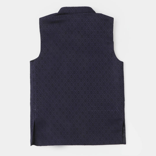Boys Viscose Waist Coat - Navy Blue
