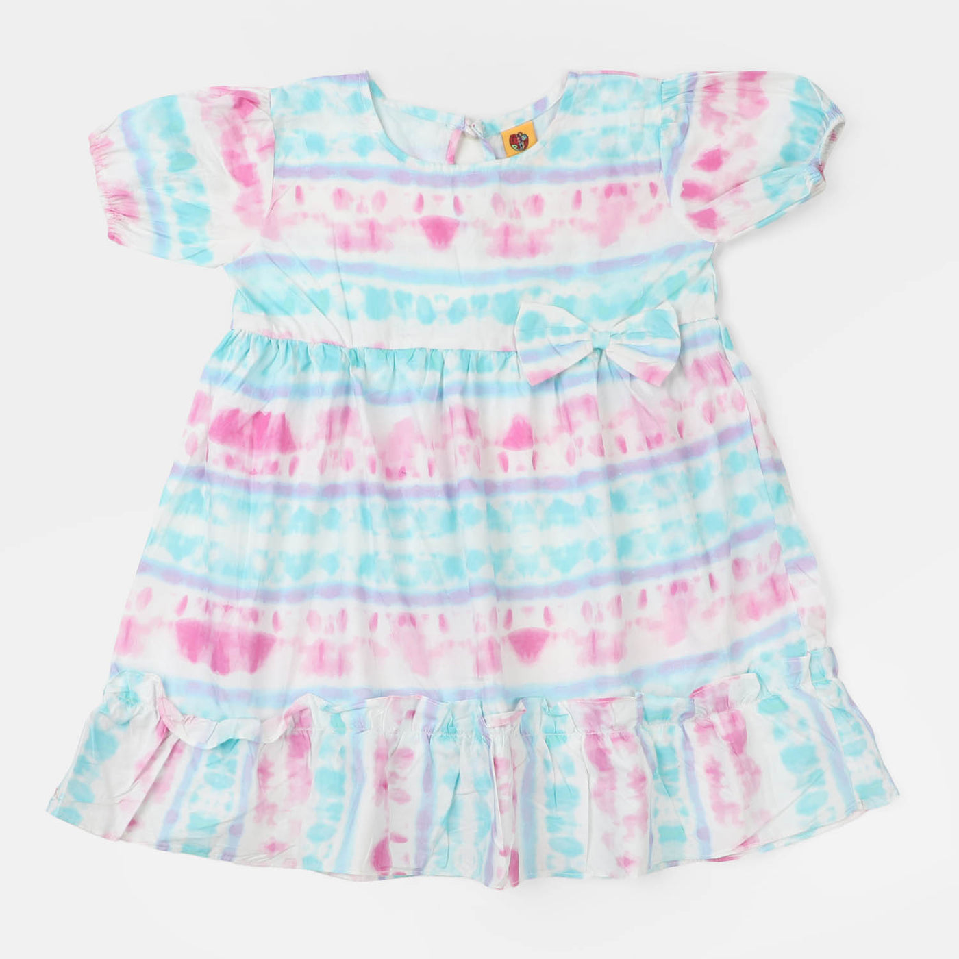 Girls Cotton Casual Frock - Multi