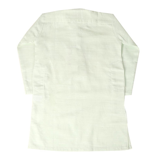 Boys Embroidered Kurta Elegant Pocket - Mint