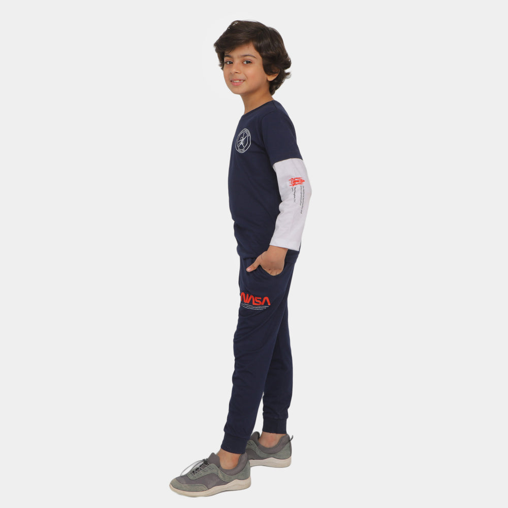 Boys 2 PCs Suit Nasa Flight - Navy