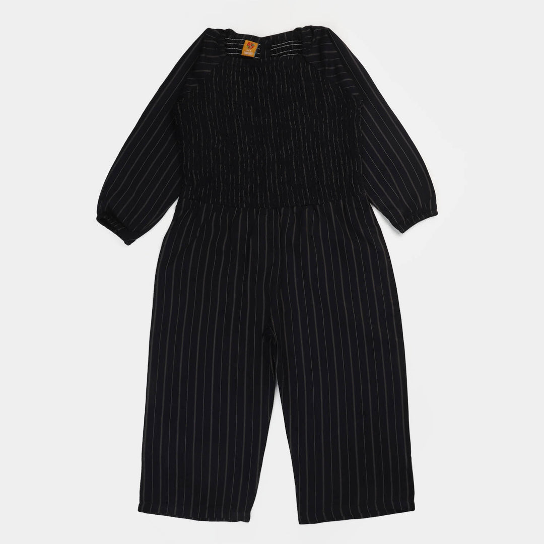 Girls Linen Jumpsuit - BLACK