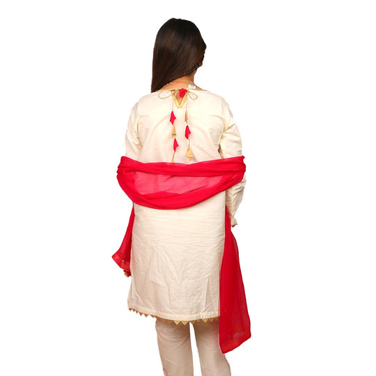 Girls 3Pcs Fancy Floral Garden - Cream