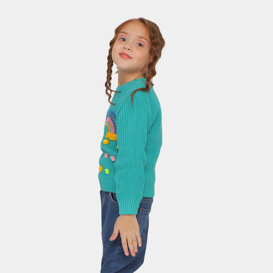 Girls Sweater Rainbow - S.Green