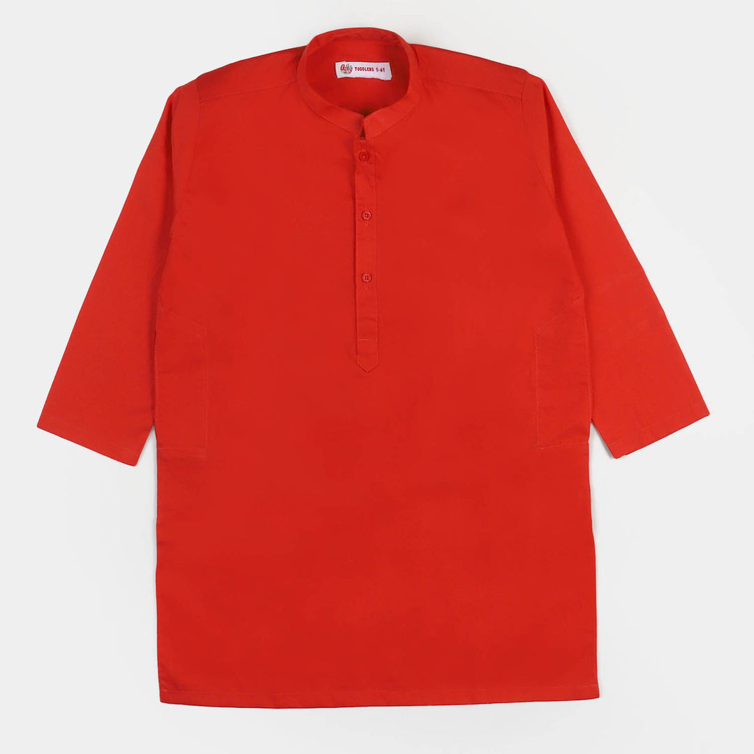 Boys Cotton Kurta  - Red