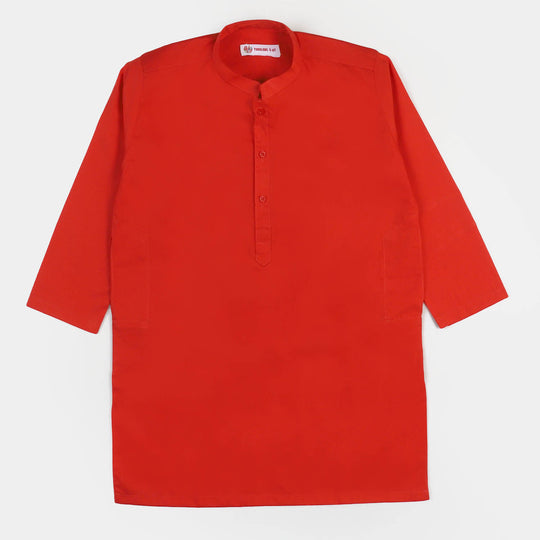 Boys Basic Kurta - Red