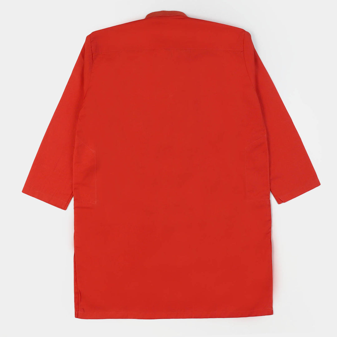 Boys Basic Kurta - Red