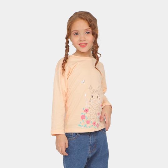 Girls T-Shirt F/S Character - Pale Peach