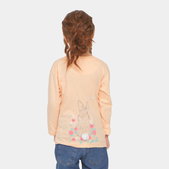 Girls T-Shirt F/S Character - Pale Peach