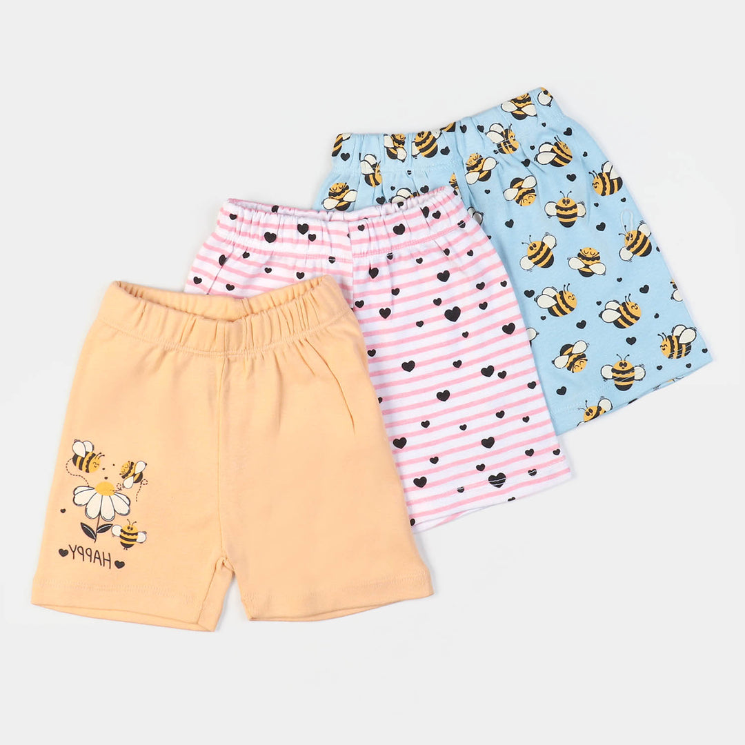 Infant Girls Short 3 Pcs Set Be Happy - Multi