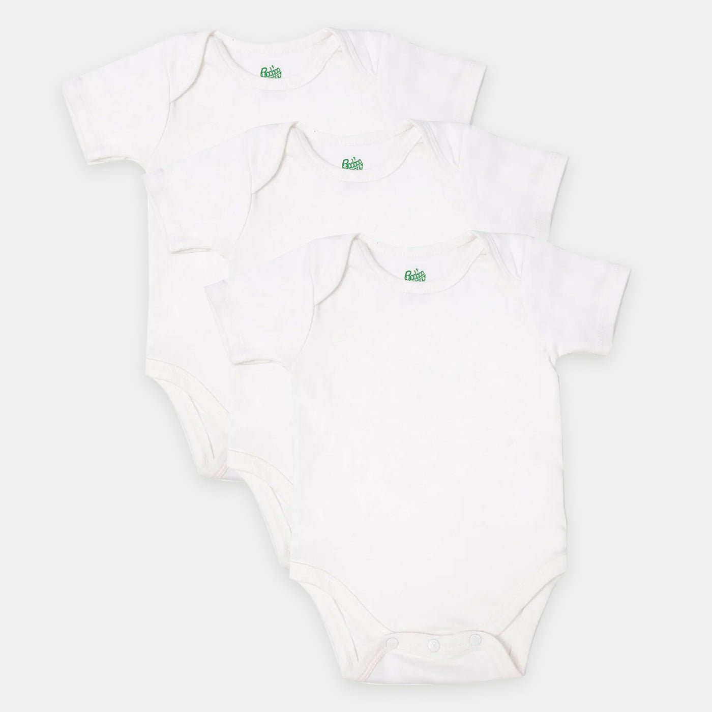 Infant Unisex Cotton Romper 3Pcs - White