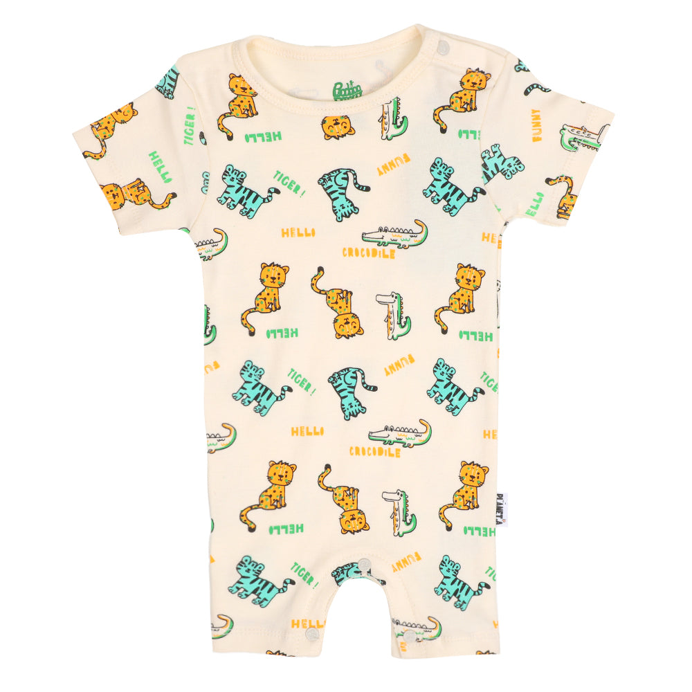 Infant Boys Knitted Romper Hello Tiger - Off White