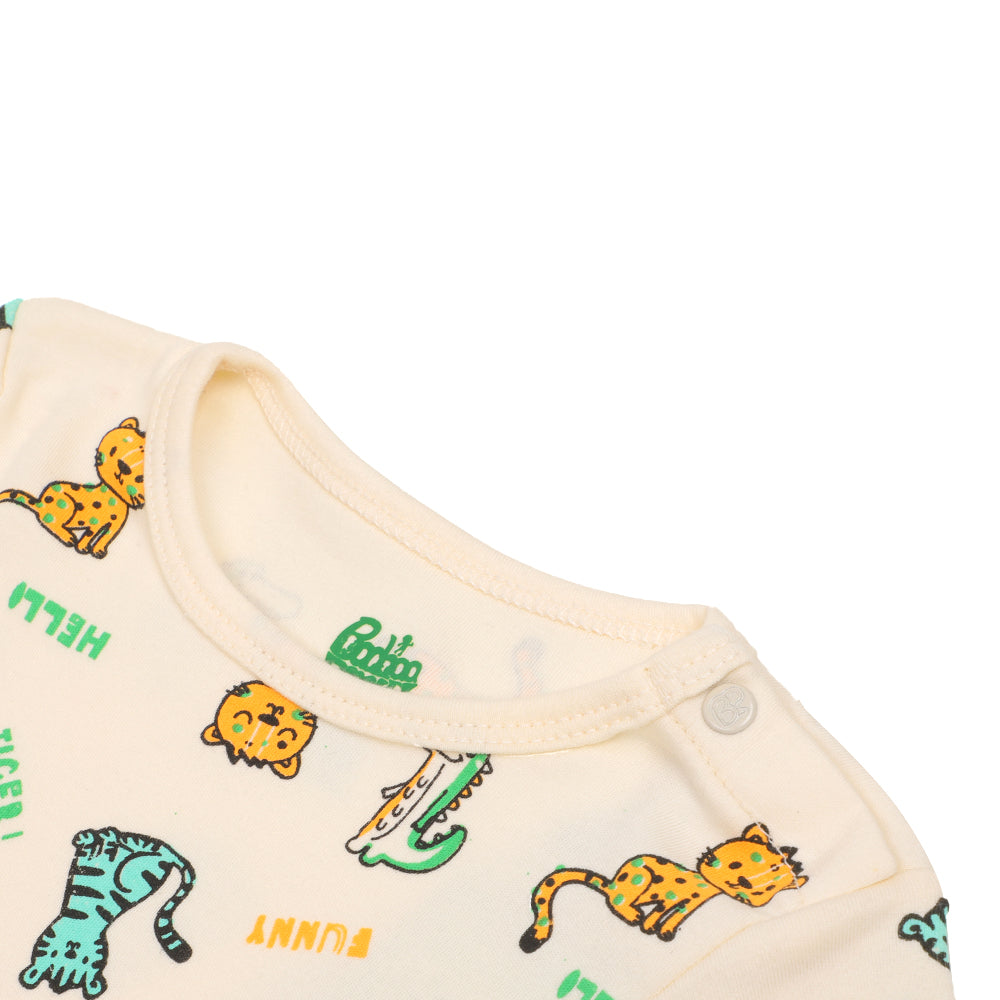 Infant Boys Knitted Romper Hello Tiger - Off White