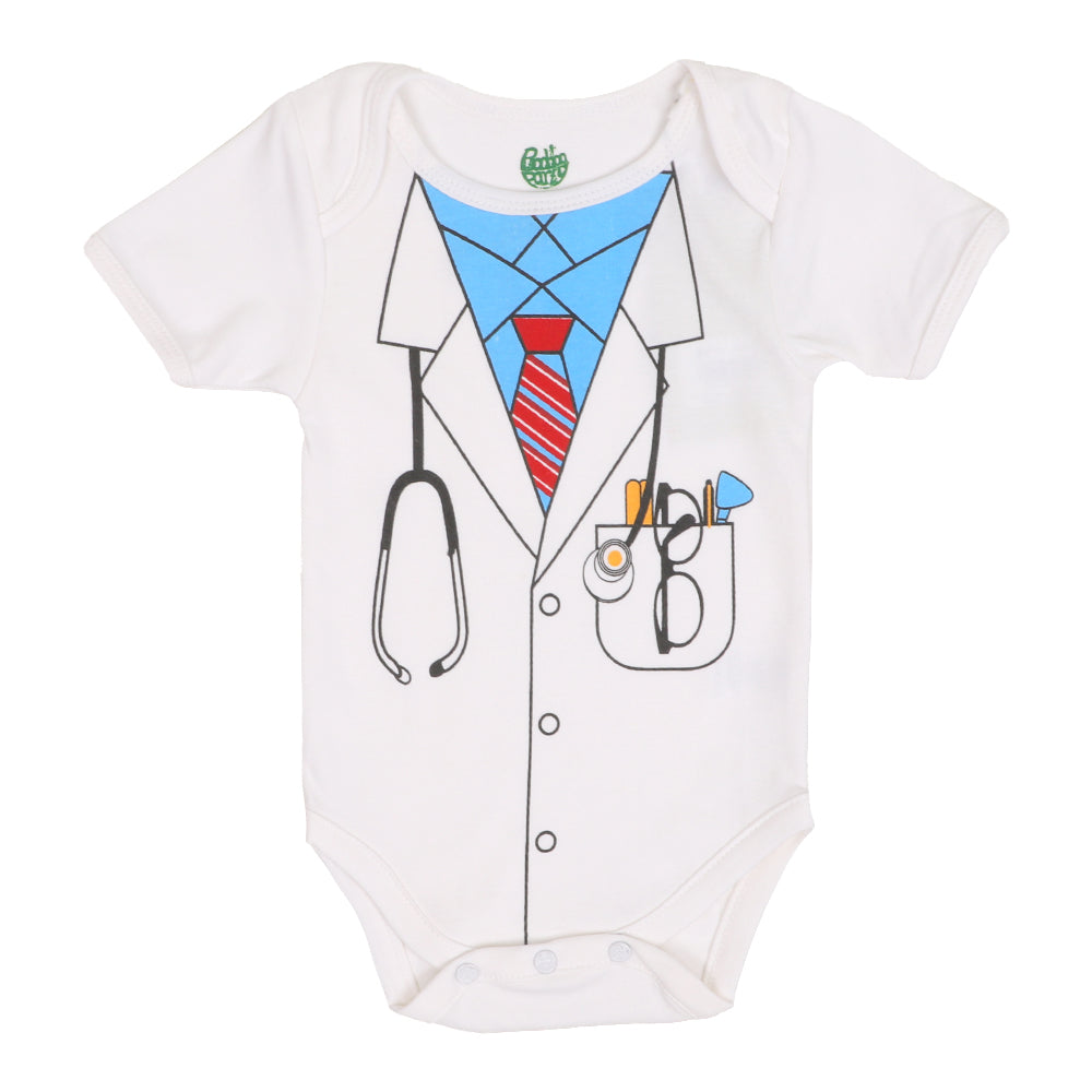 Infant Boys Knitted Romper Doctor - B.White