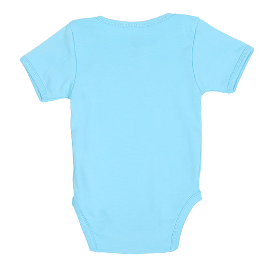 Infant Boys Knitted Romper Love Mom - Sky Blue