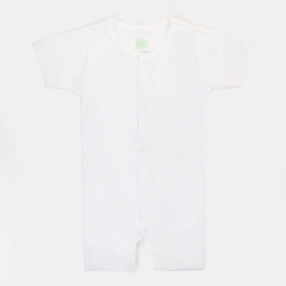 Infant Unisex Cotton Rompers 3Pcs - White