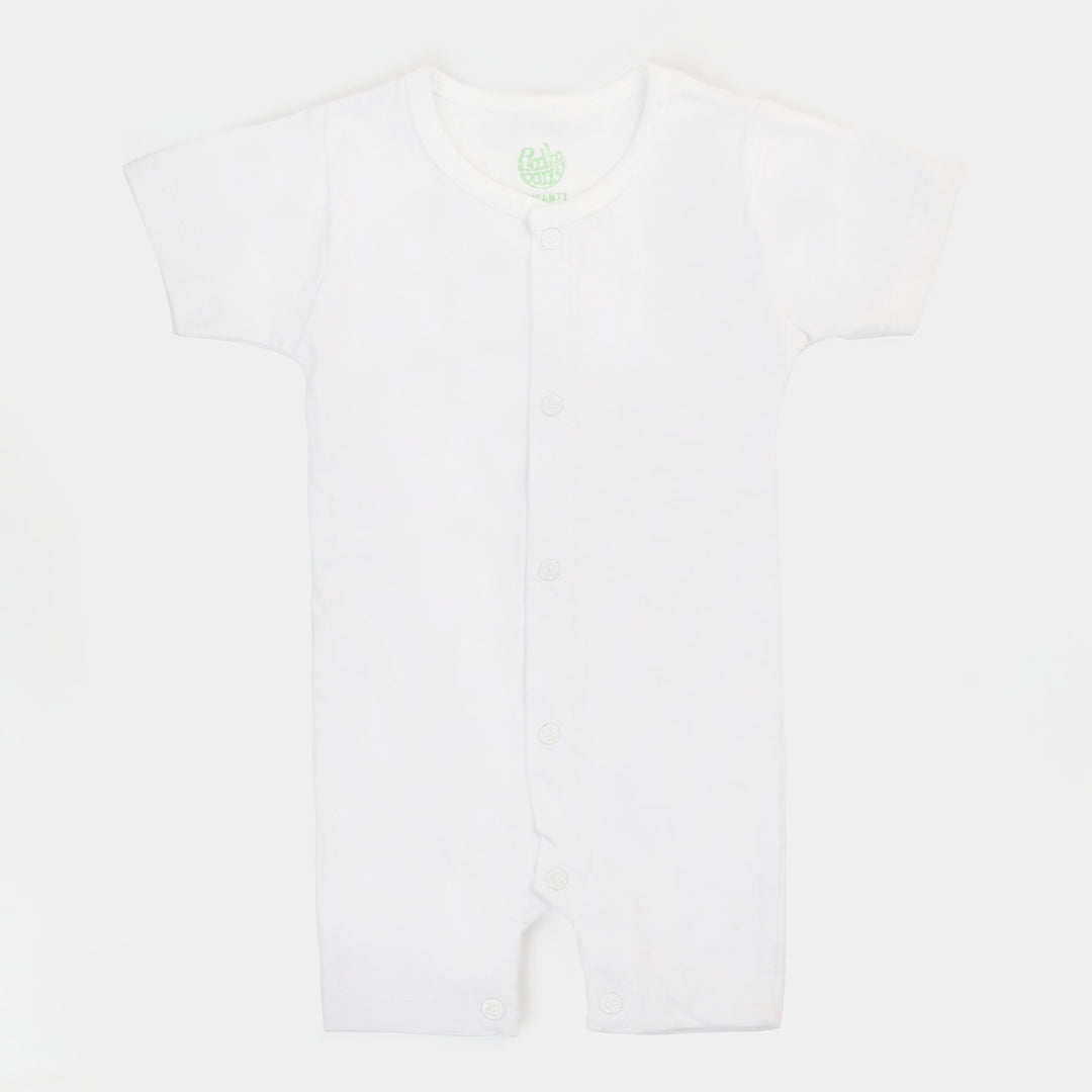 Infant Unisex Cotton Rompers 3Pcs - White