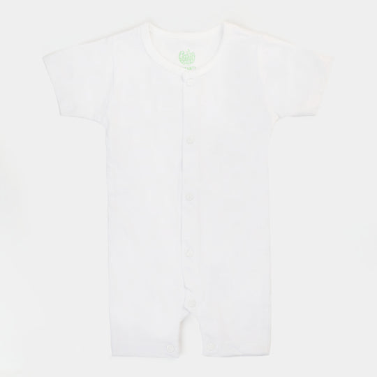 Infant Unisex Cotton Rompers 3Pcs - White