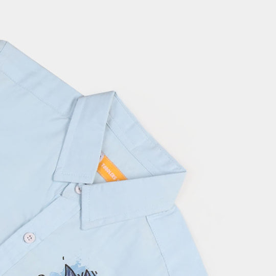 Boys Cotton Casual Shirt Character - SKY BLUE