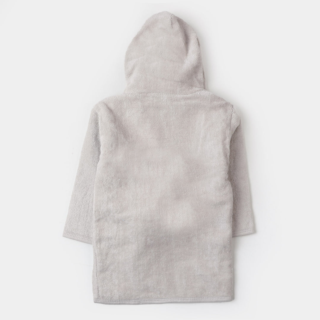 Baby Cotton Hooded Bath Gown - Grey