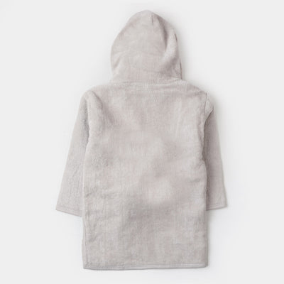 Baby Cotton Hooded Bath Gown - Grey