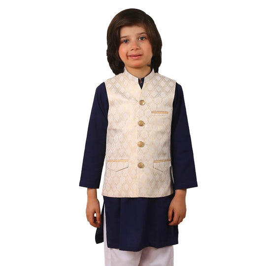 Boys 3Pcs Pajama Suit Golden Suit-Navy