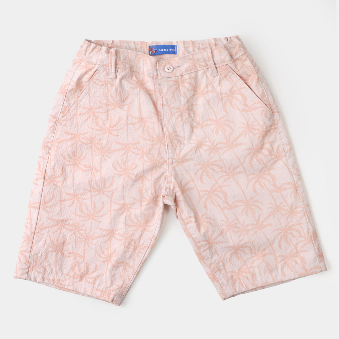 Boys Cotton Short Palm Trees - Peach