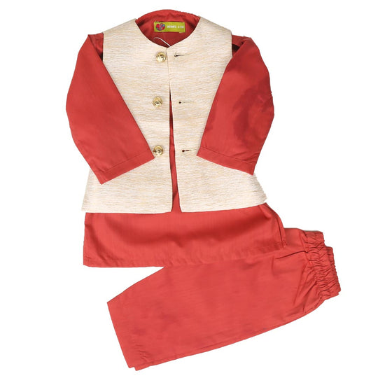 Infant Boys 3Pcs Pajama Suit Rose Shell