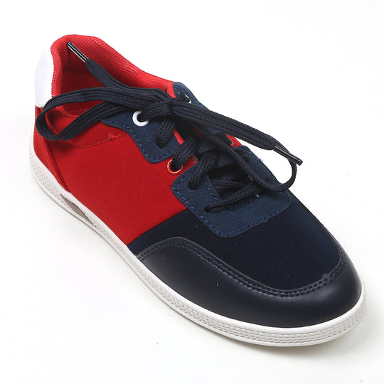 Casual Lace Up Sneakers For Boys - Red