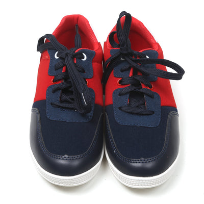 Casual Lace Up Sneakers For Boys - Red