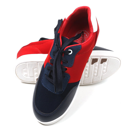 Casual Lace Up Sneakers For Boys - Red