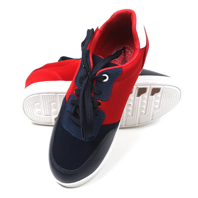 Casual Lace Up Sneakers For Boys - Red