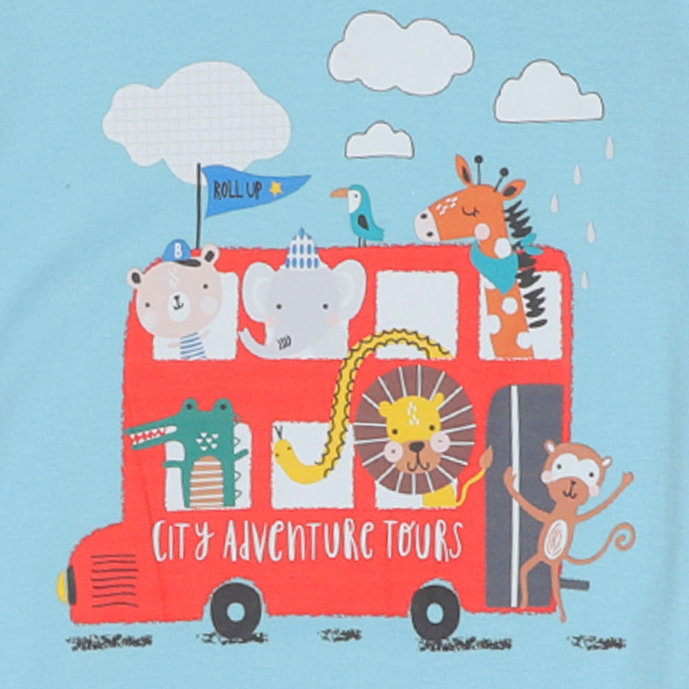 Infant Boys Knitted Romper City Adventure - Sky Blue