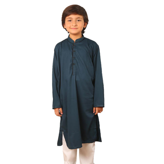 Boys Dobby Kurta Baboon-Teal