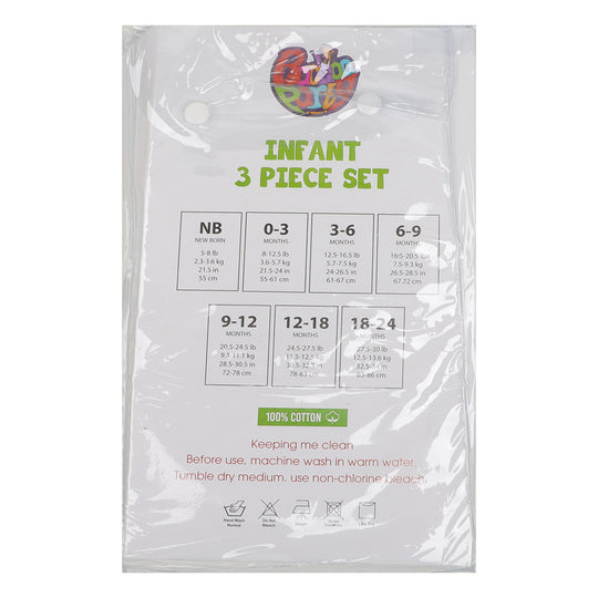 Infant 3 Piece Set T- Shirt- Mix