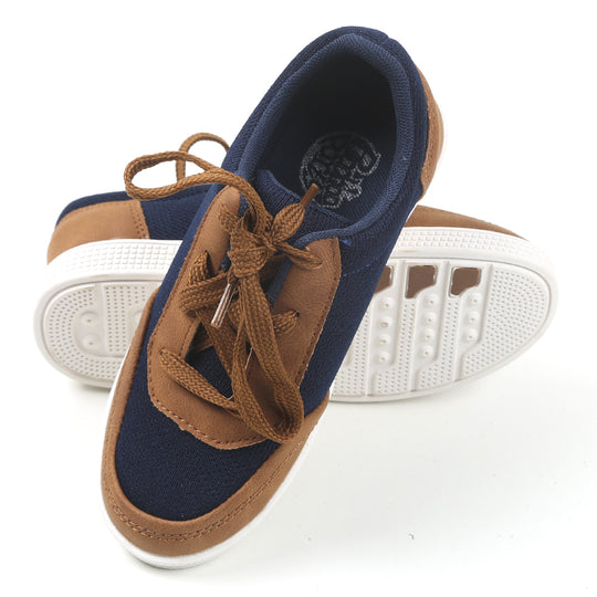 Casual Lace Up Sneakers For Boys - Navy