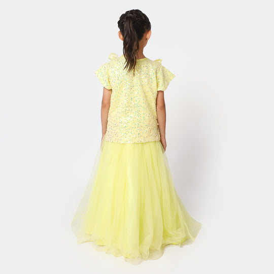 Girls Chiffon 2Pcs Suit Fusion - Yellow