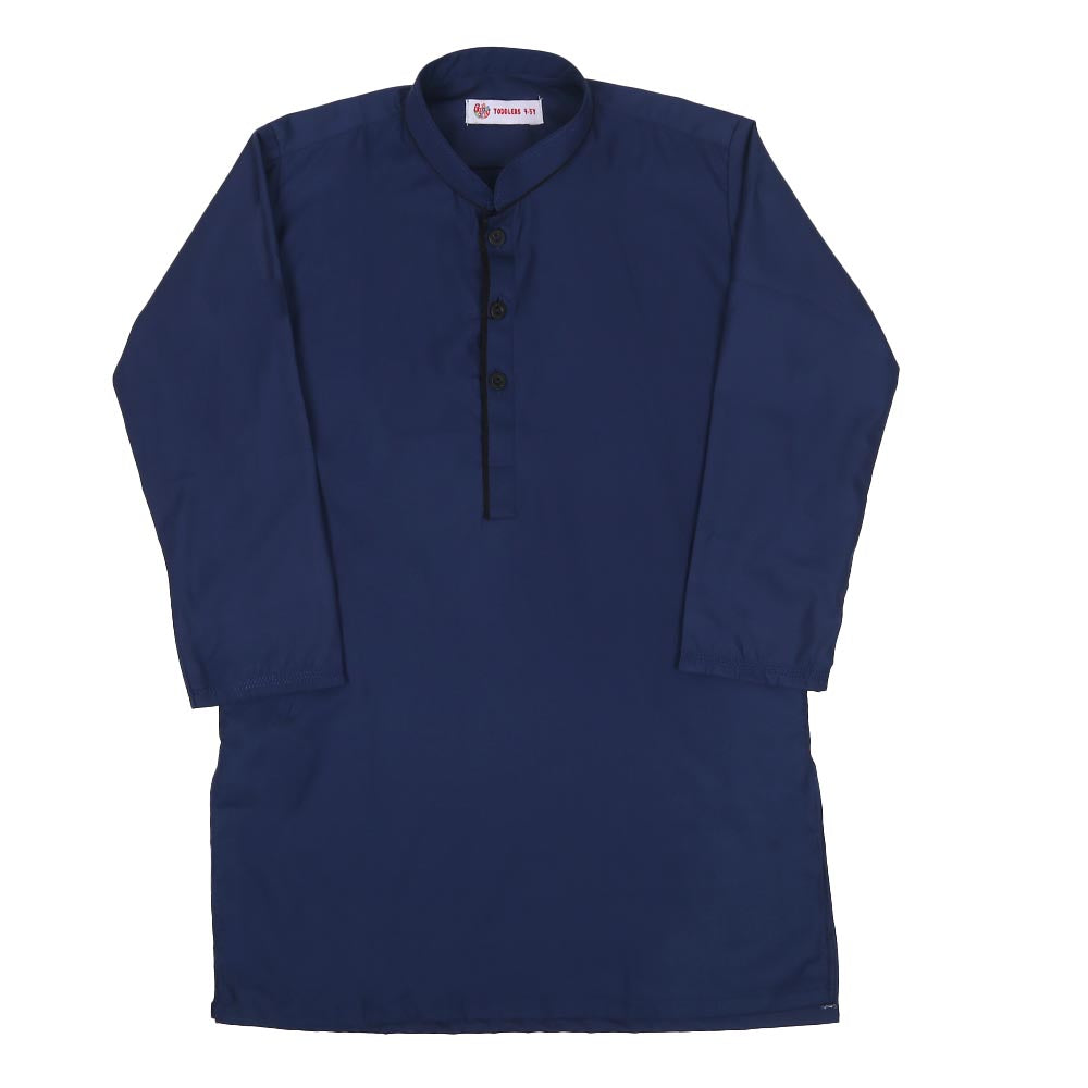 Boys Dobby Kurta Baboon-Navy