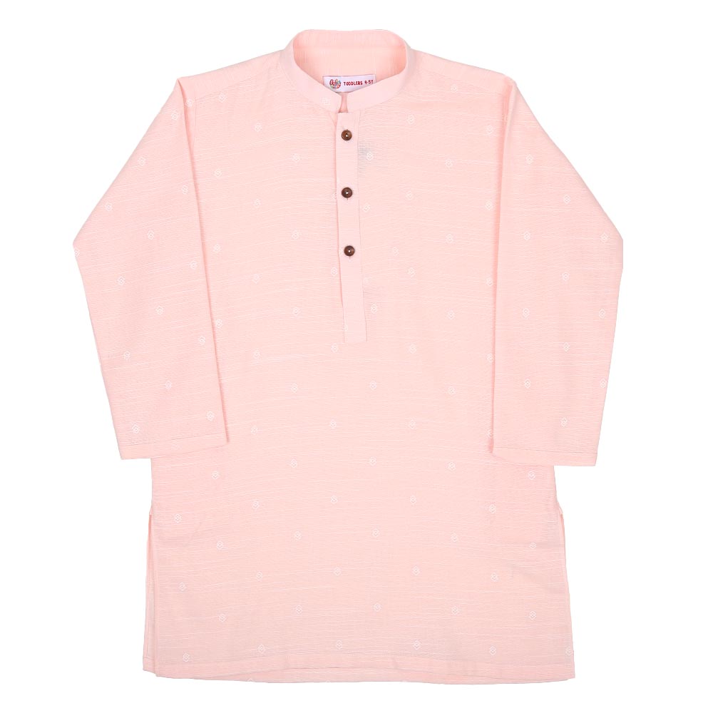 Boys Printed Kurta Victoria-Baby Pink