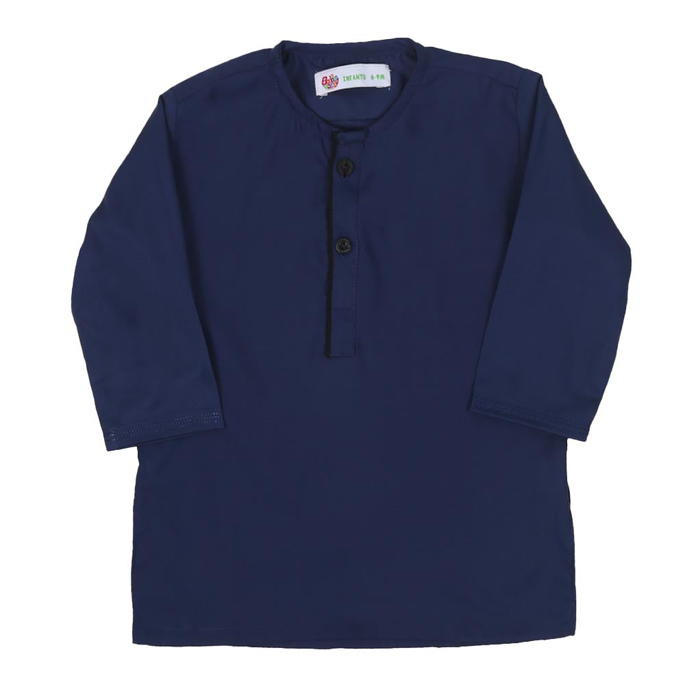 Infants Boys Dobby Kurta Baboon-NAVY