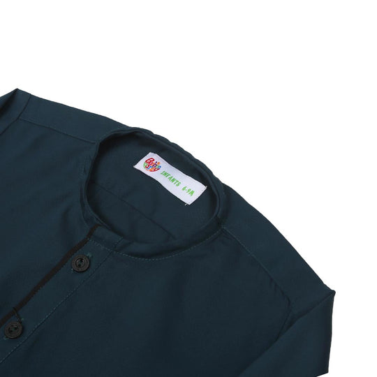Infant Boys Dobby Kurta Baboon-Teal